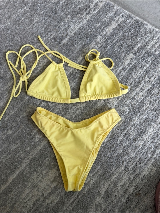 Montce Other - Montce Light Yellow Triangle String Bikini Set